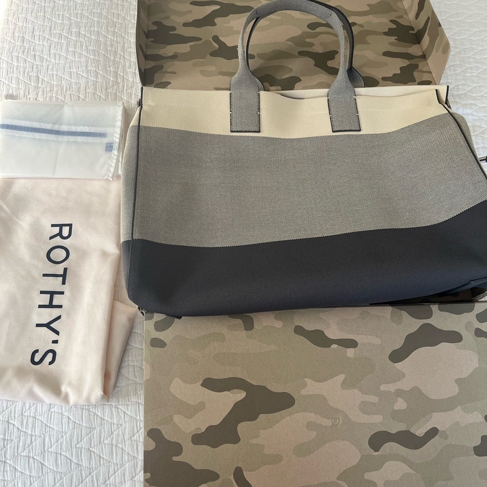 Rothy's Black and Gray Travel Bag with Modern Design